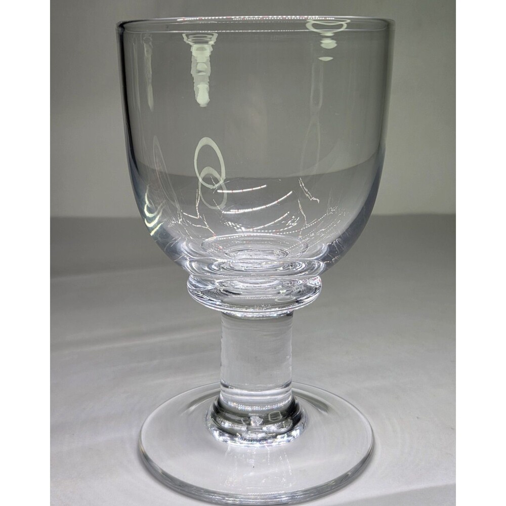 Simon Pearce Essex Water Goblet Glass 6.5" Wine Hand Blown Pontil Mark Clear